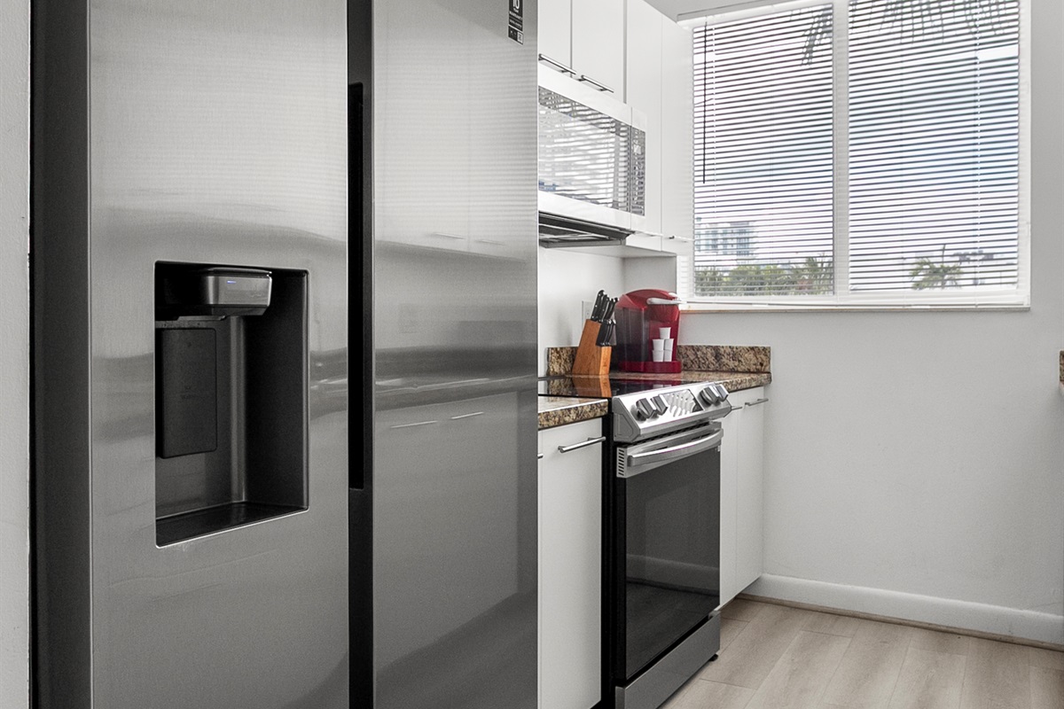 Stainless steel appliances, replaced within the last three years