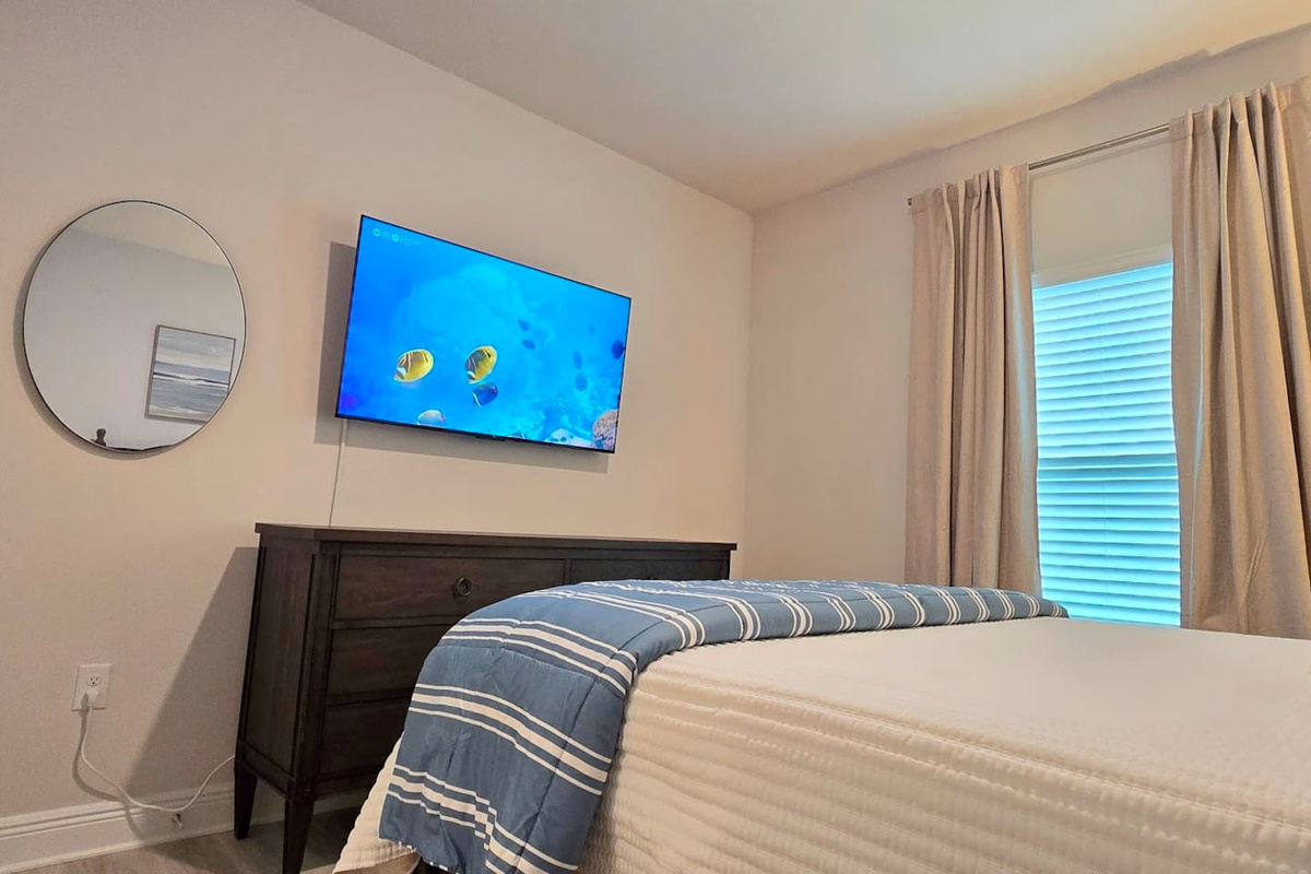 Large Google Smart TV and ample storage