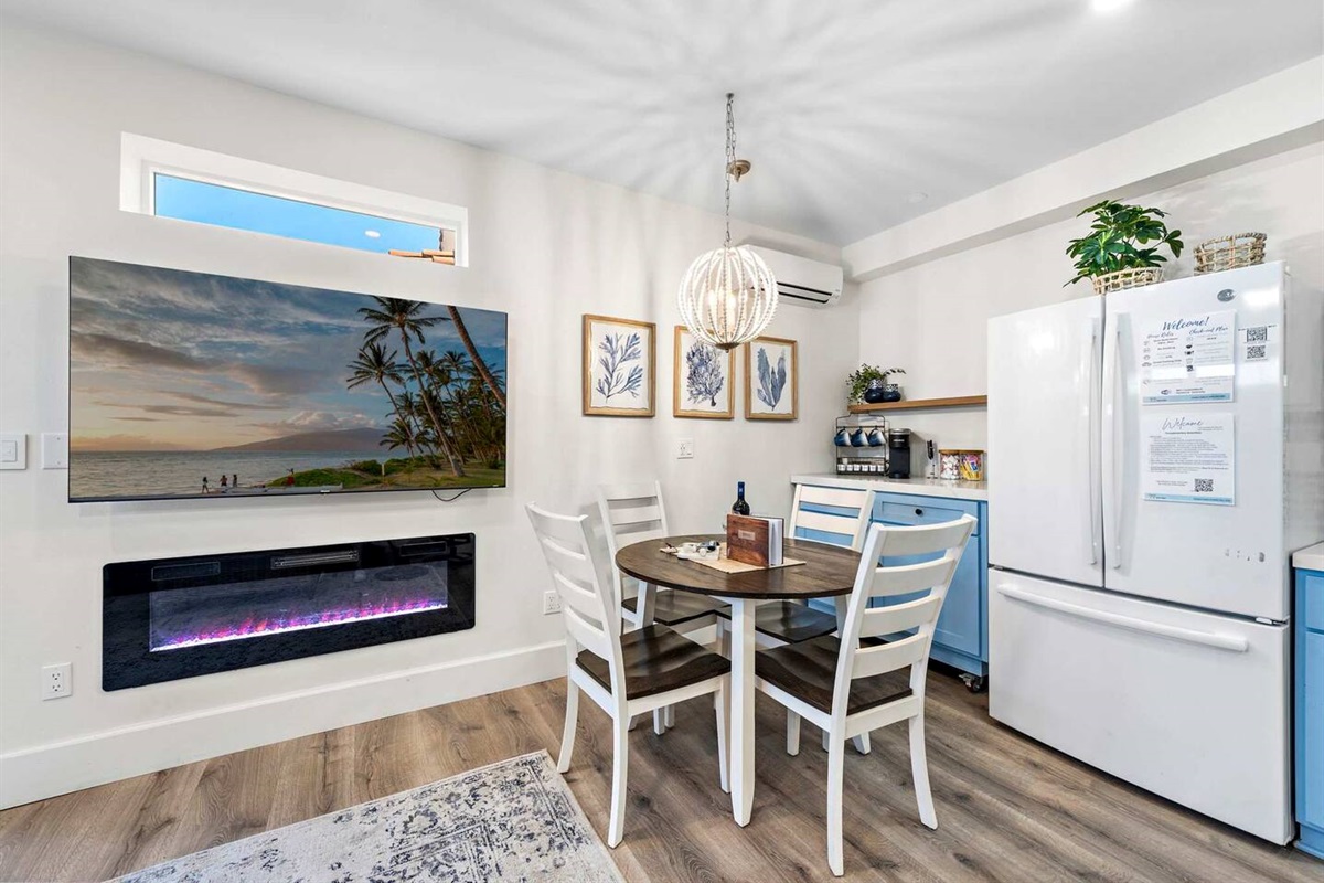 And cozy fireplace too