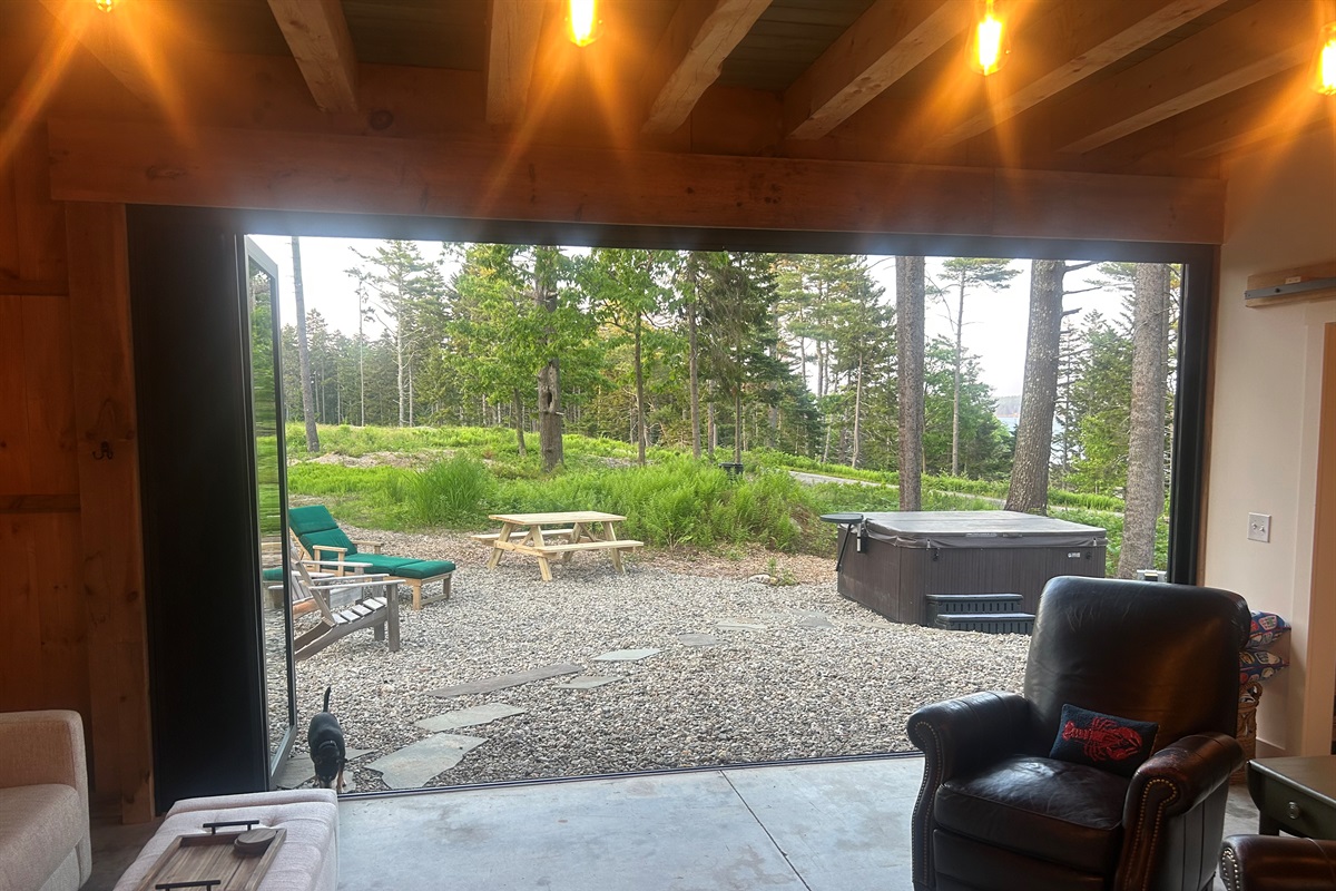 Hot Tub Located beside Bunkhouse