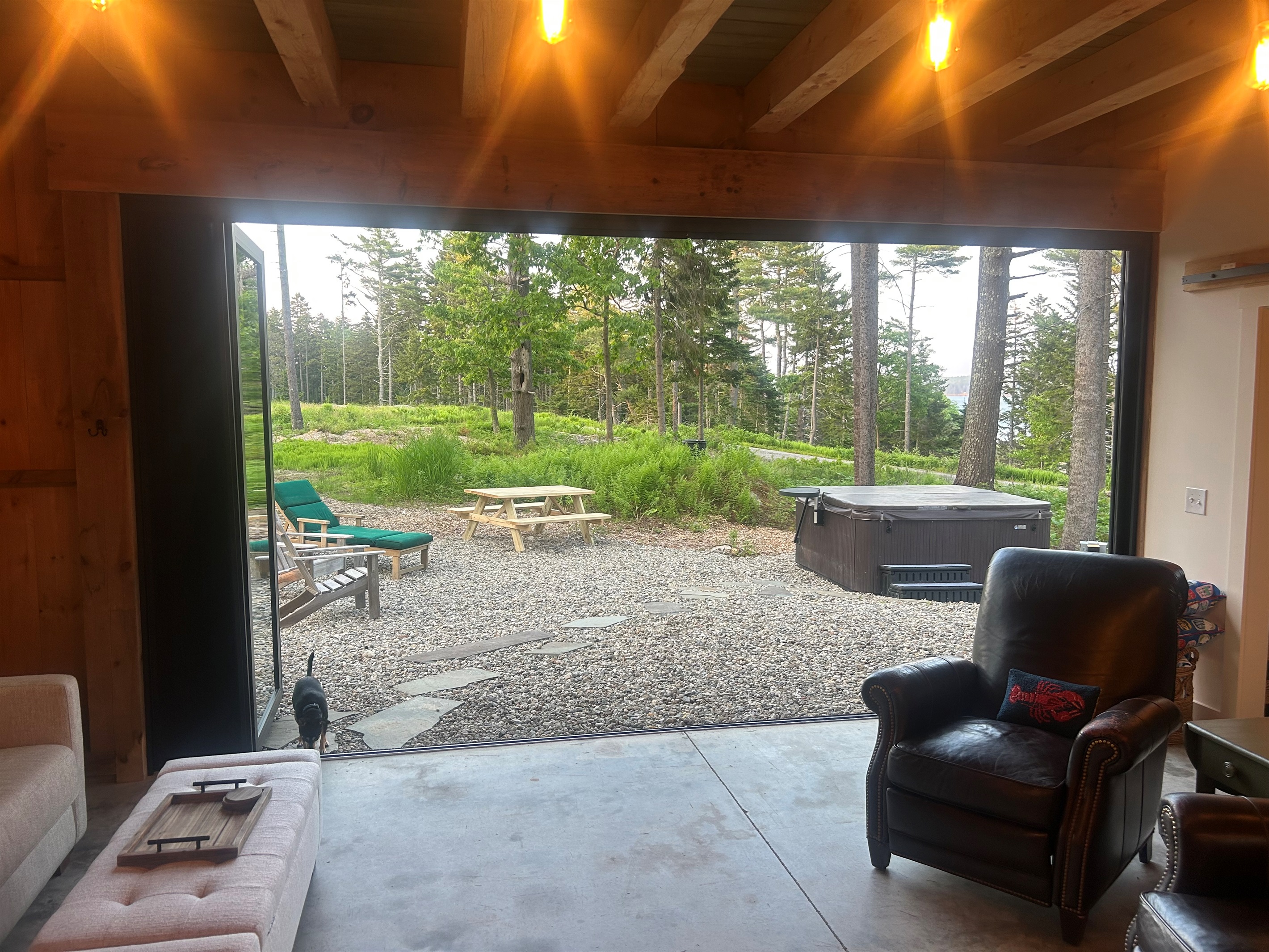 Hot Tub Located beside Bunkhouse