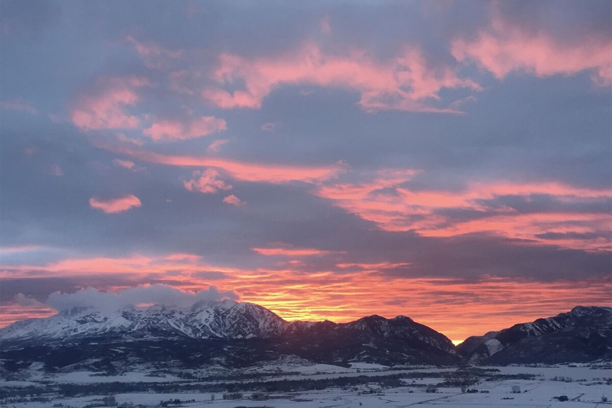 Stunning sunset over the Wasatch Mountains