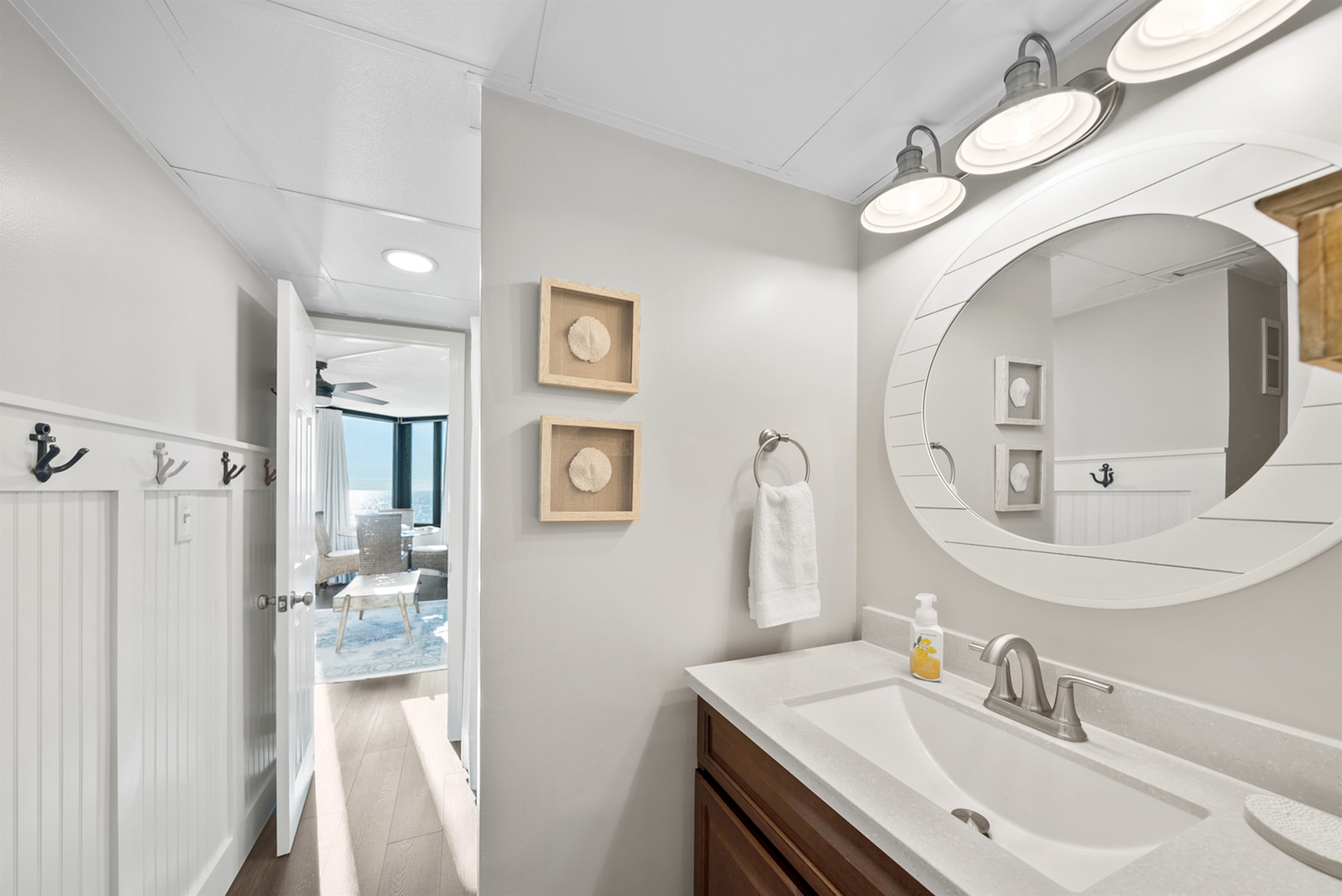 Fresh towels, beachy touches, and everything you need to refresh.