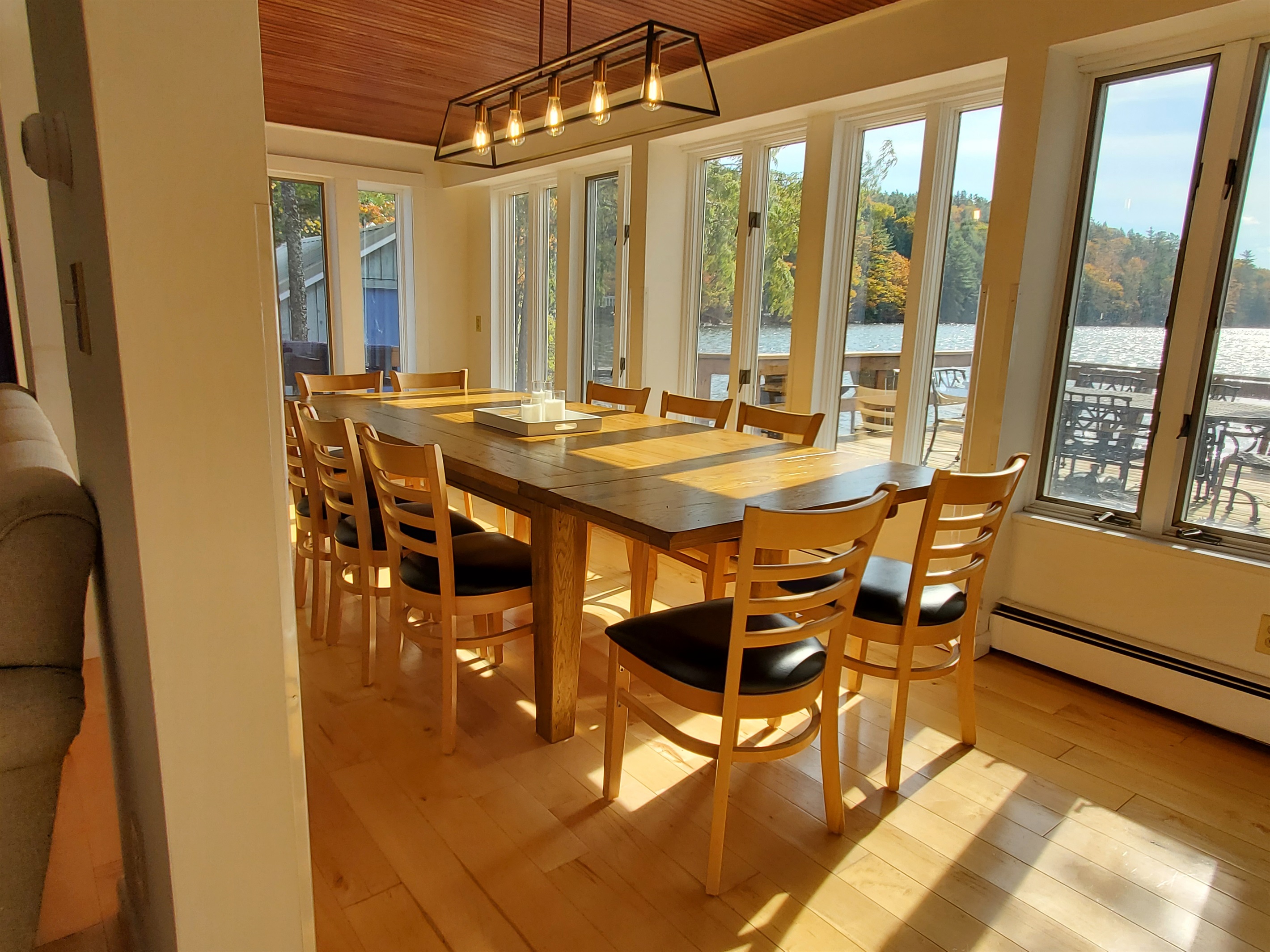 Dining Room Table overlooking the lake.