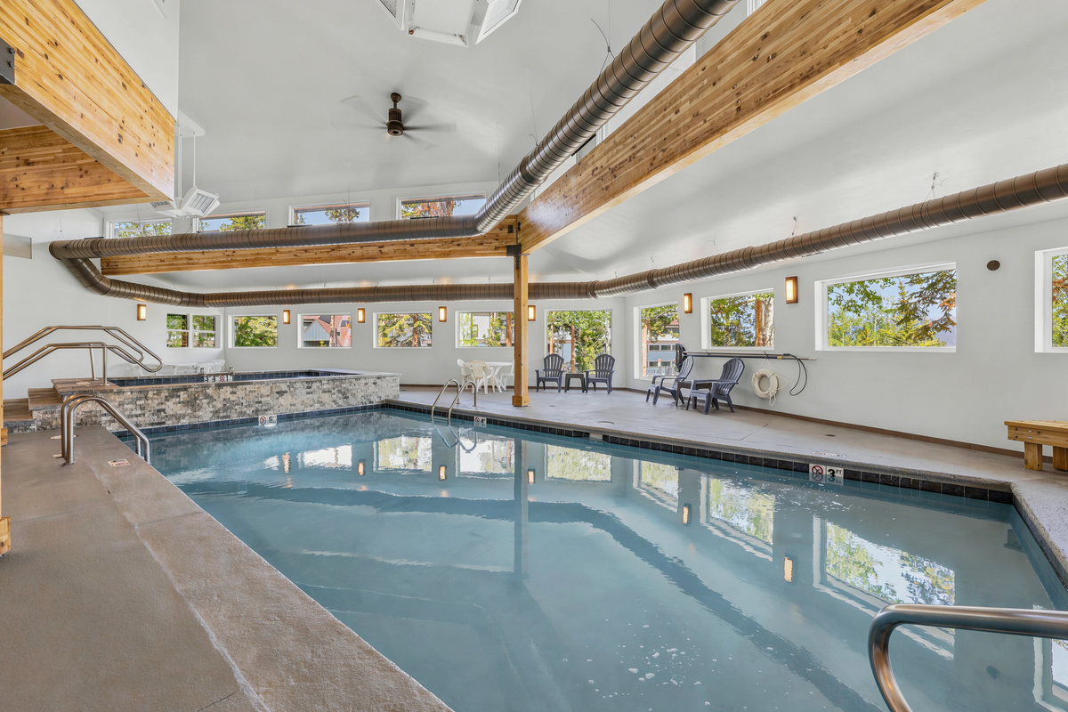 New indoor pool with adjacent hot tub
