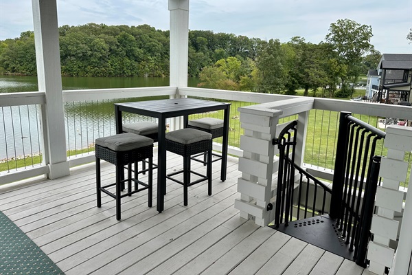 Second floor porch at sunrise.  This table is also a great place to work.