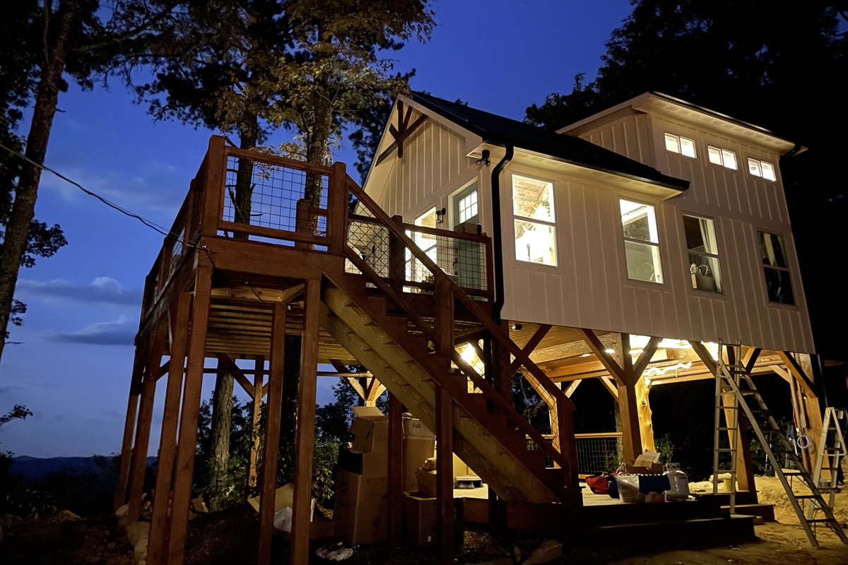 Treehouse at night