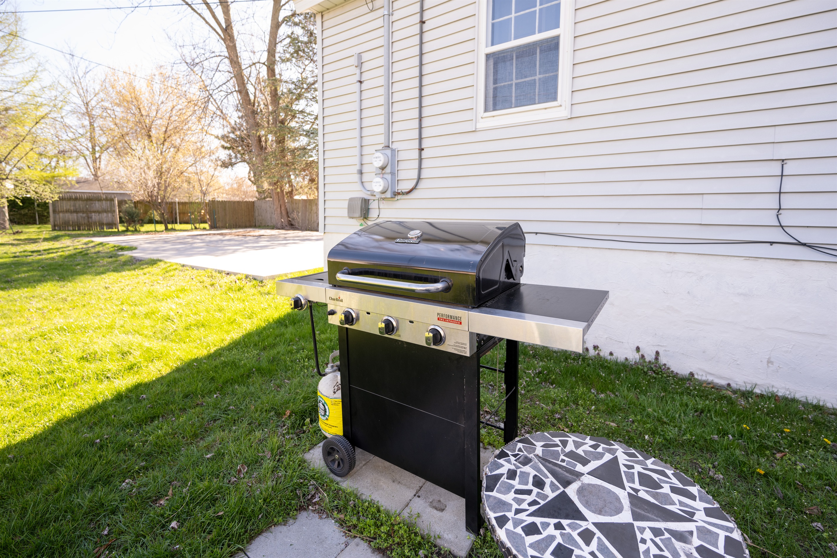 BBQ grill on the back patio for easy outdoor meals