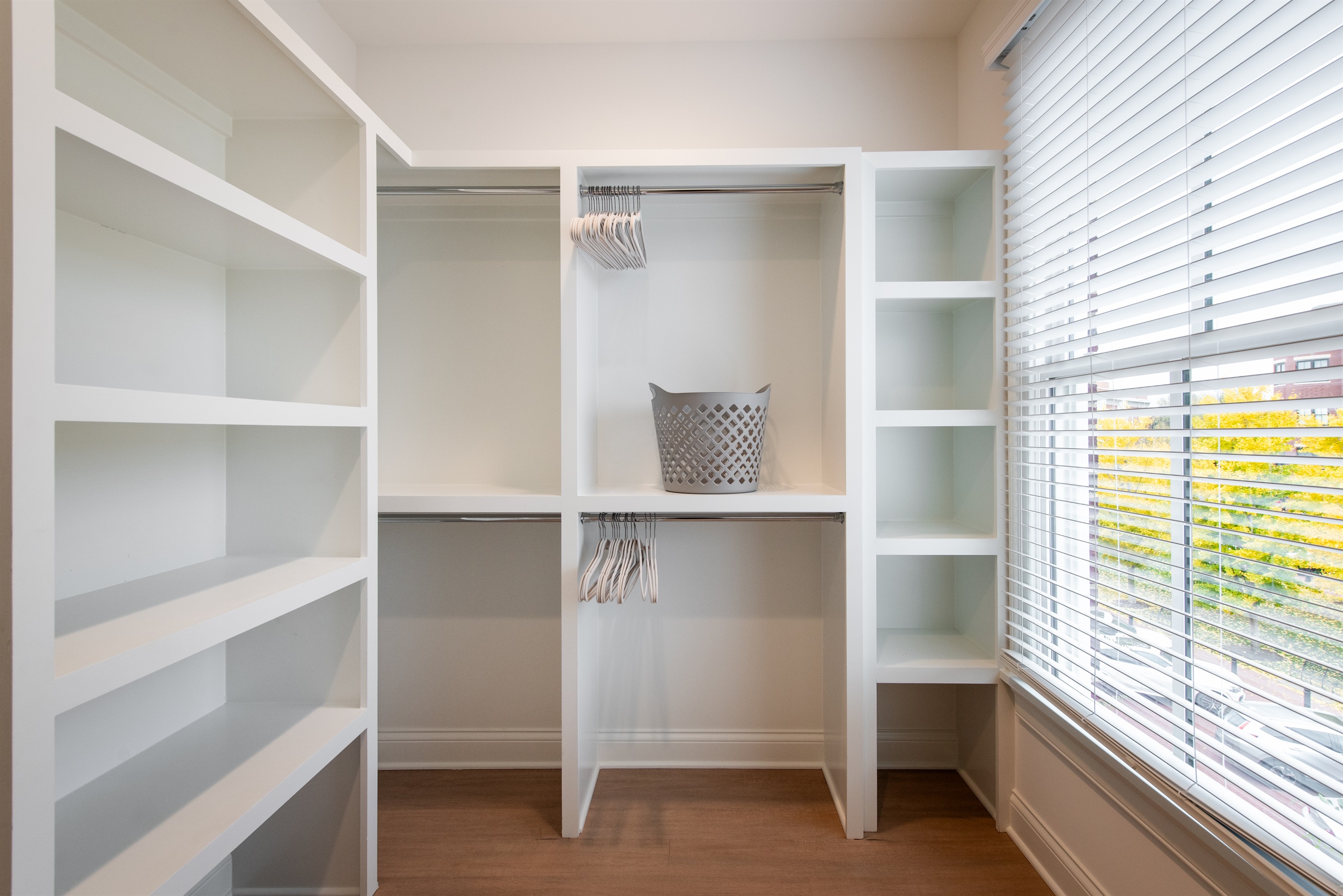 Make yourself at home in this well-lit, organized closet space, perfect for all your travel essentials. The natural light and ample storage ensure your stay on the Bourbon Trail is both comfortable and convenient.