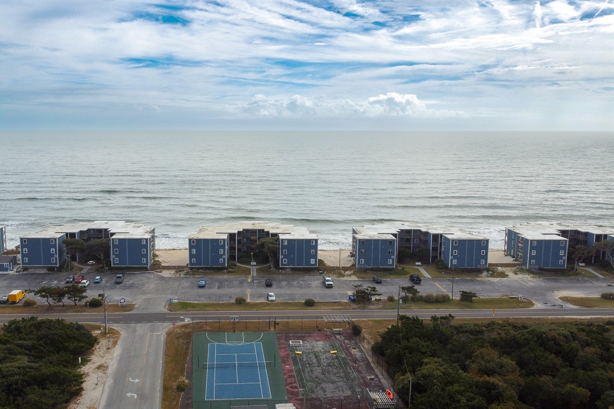 Aerial of Topsail Reef, looking at the sea