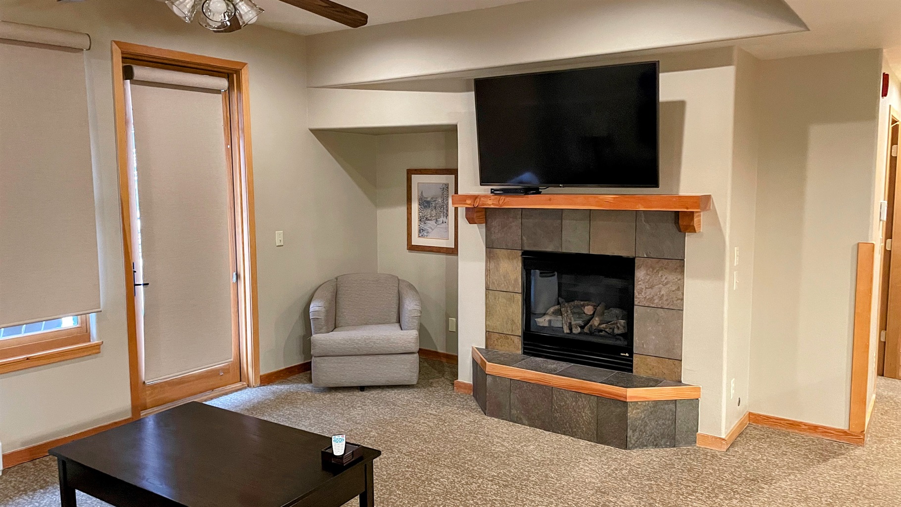 Living room with gas fireplace