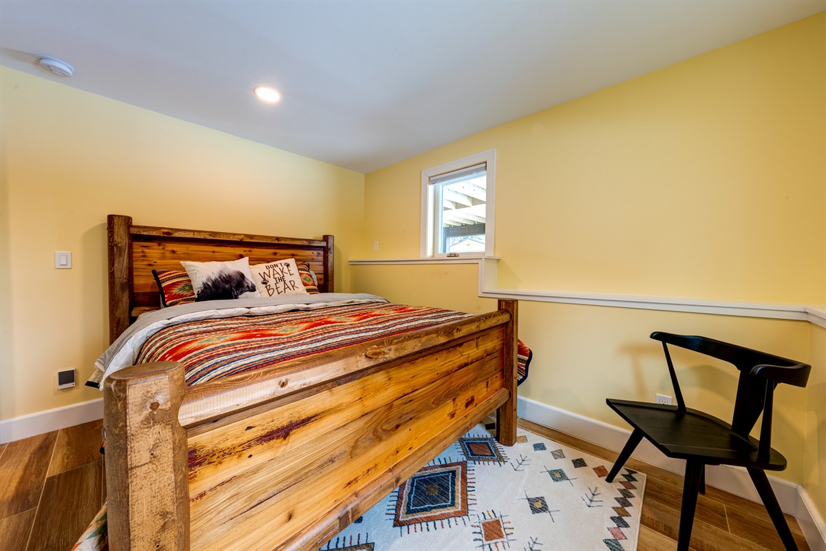 Bedroom 2 on the Bottom Floor with Queen bed