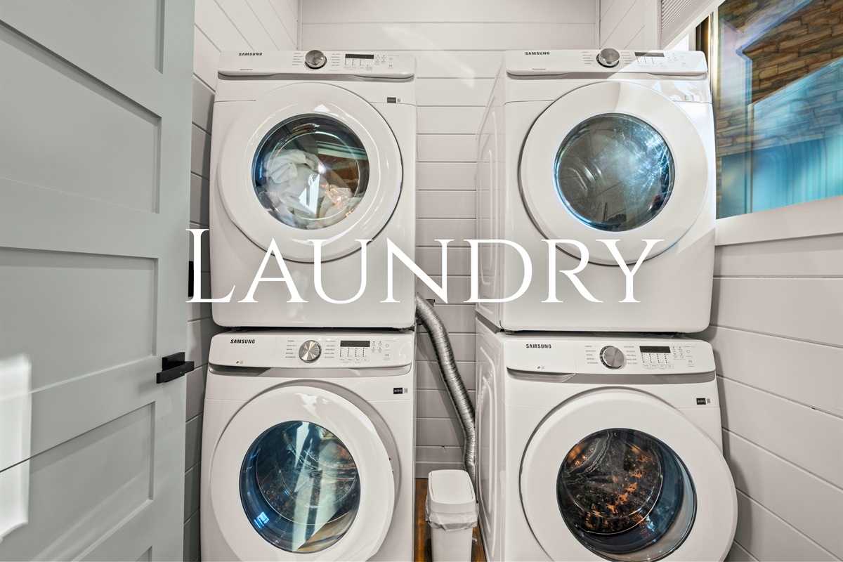 A full-size washer and dryer setup makes life easy during longer stays, so you can pack light and stay comfortable.