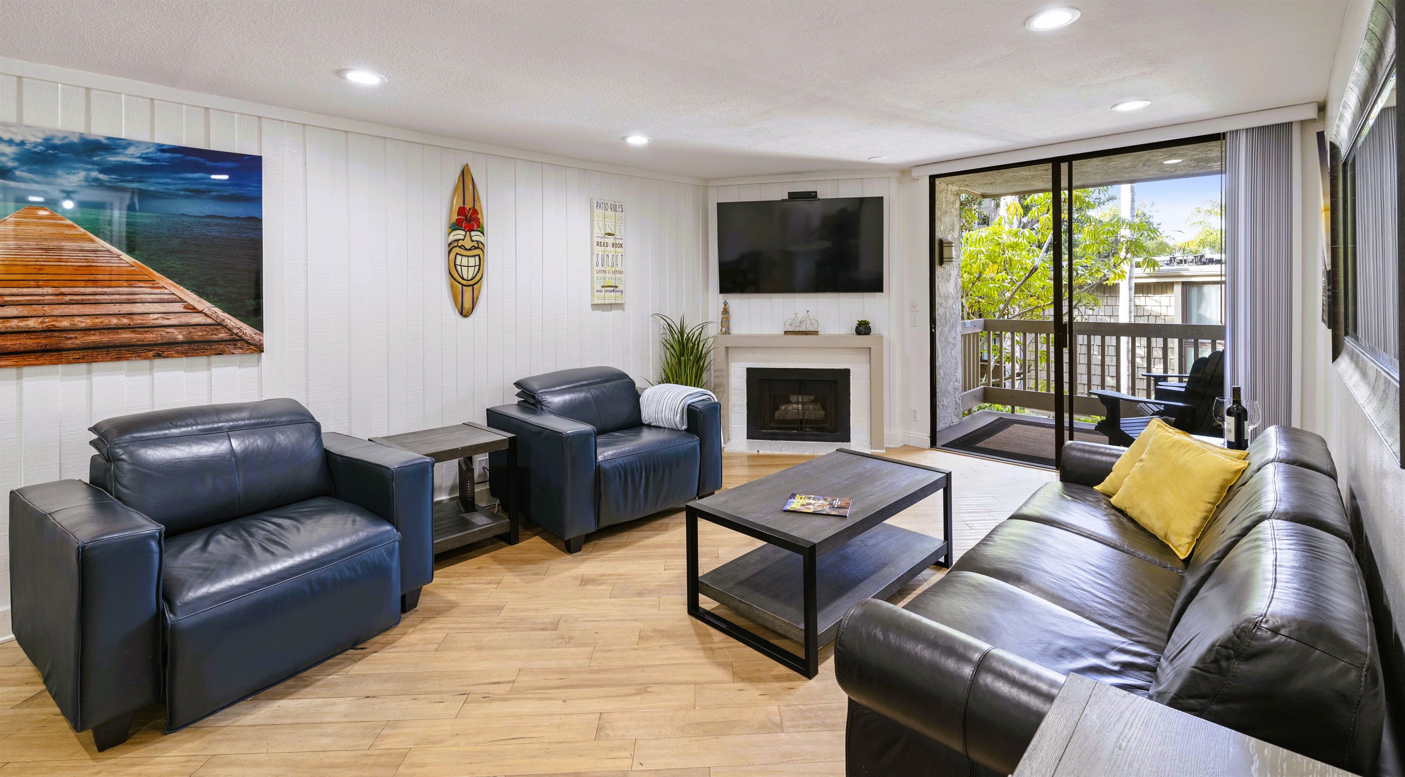 Leather recliners and queen-size sofa bed