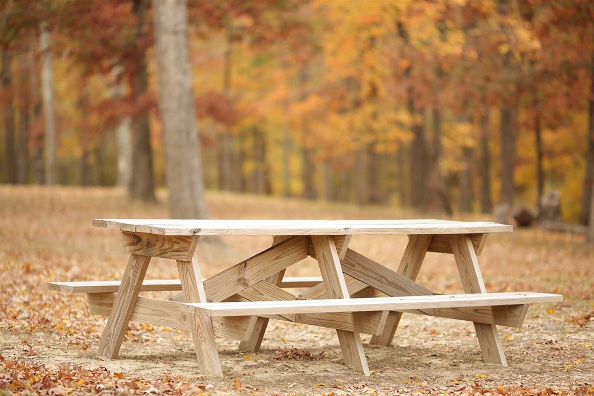 Picnic Tables around the lakes