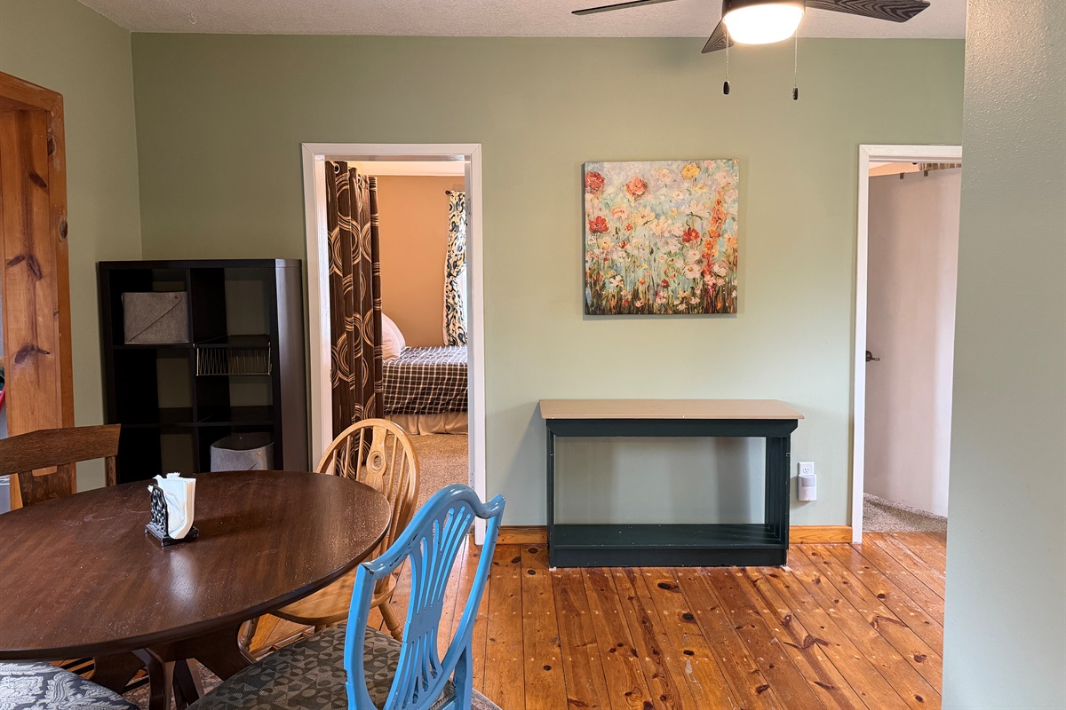 Both bedrooms are right off the dining/office area.