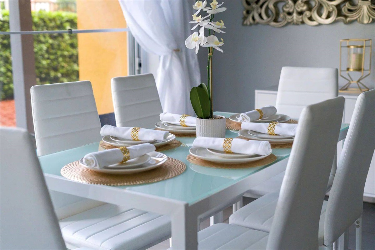 Dining table seats 6 and another four at the breakfast bar. Kitchen is fully equipped for you to cook during your stay. All of this is designed to be open and family ready.