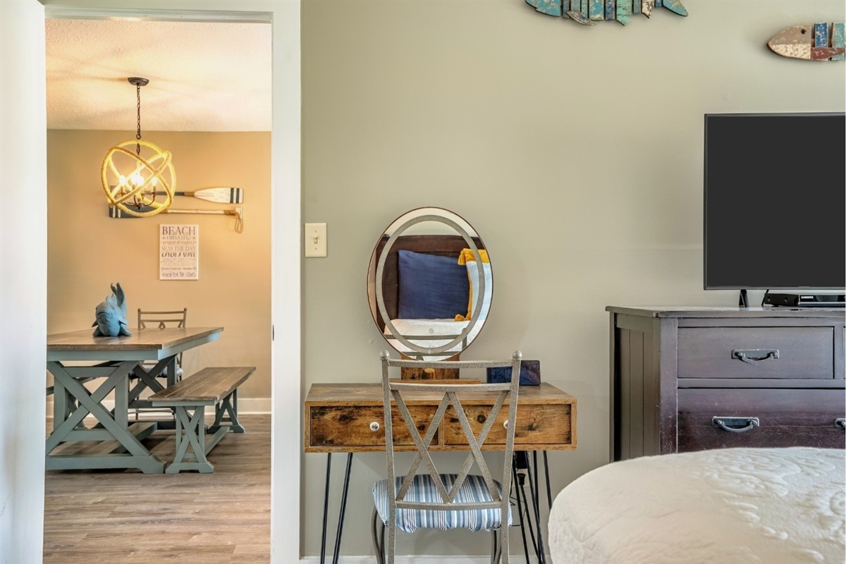 Master connects to the living and dining areas