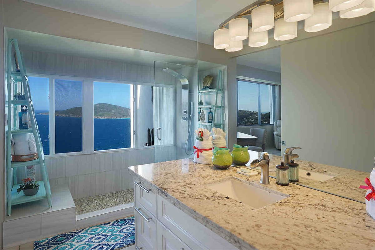 Remodeled bathroom with incredible views