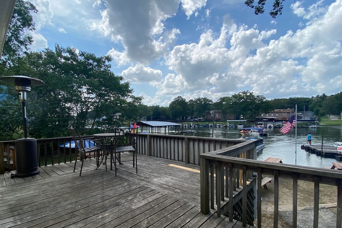 Private deck with view of lake