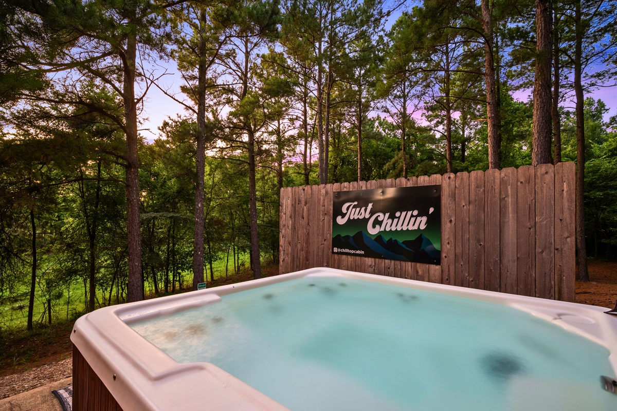 Unwind under the stars in your private hot tub — perfect for cool evenings or lazy afternoons.