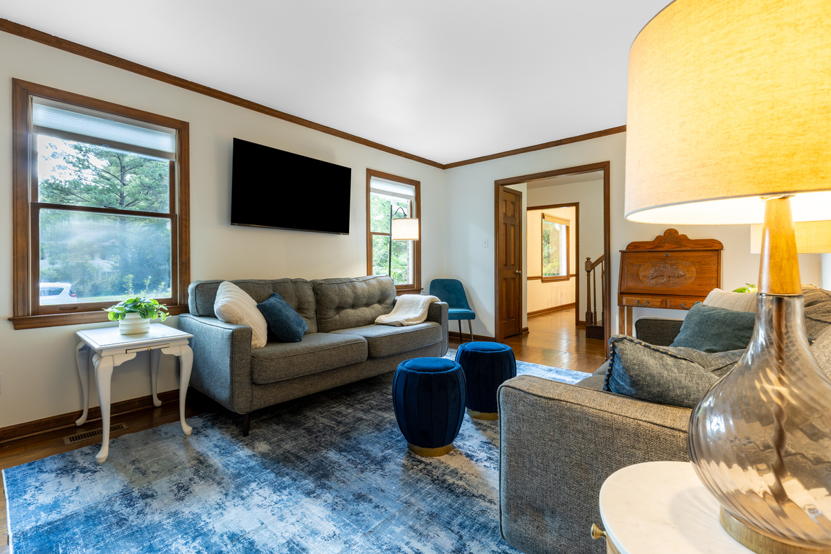 A Samsung Smart TV is located in the Living Room