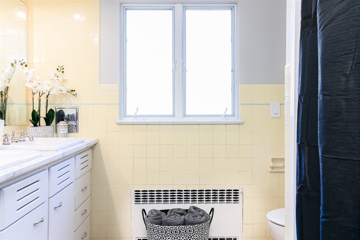 Bath towels are provided as well as basic shampoo and body wash