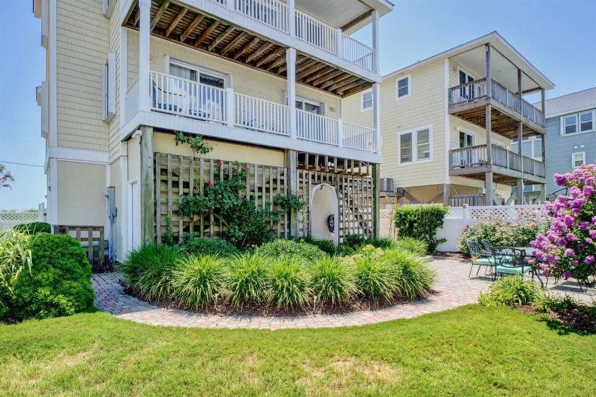 View of house while standing in back yard.