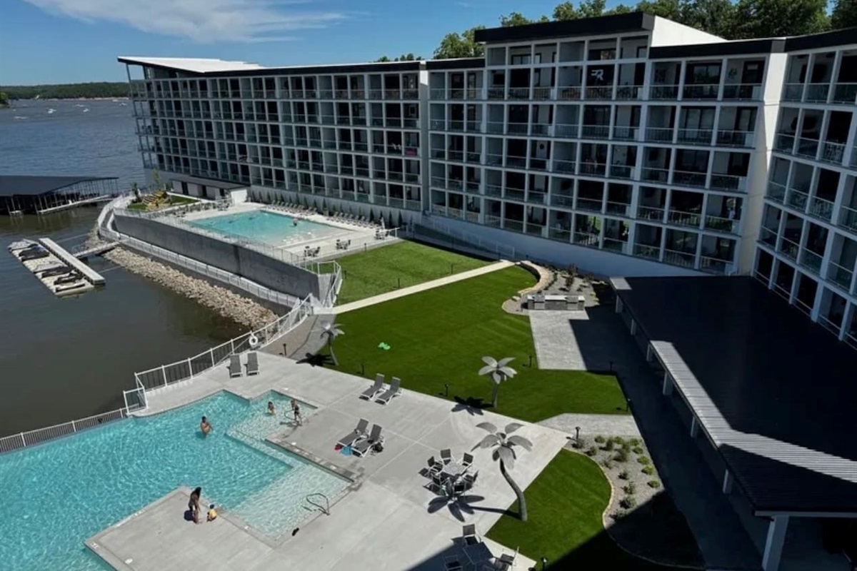 View of both resort style pools