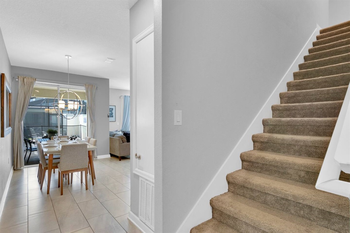 Upstairs, you will find the other 3 bedrooms