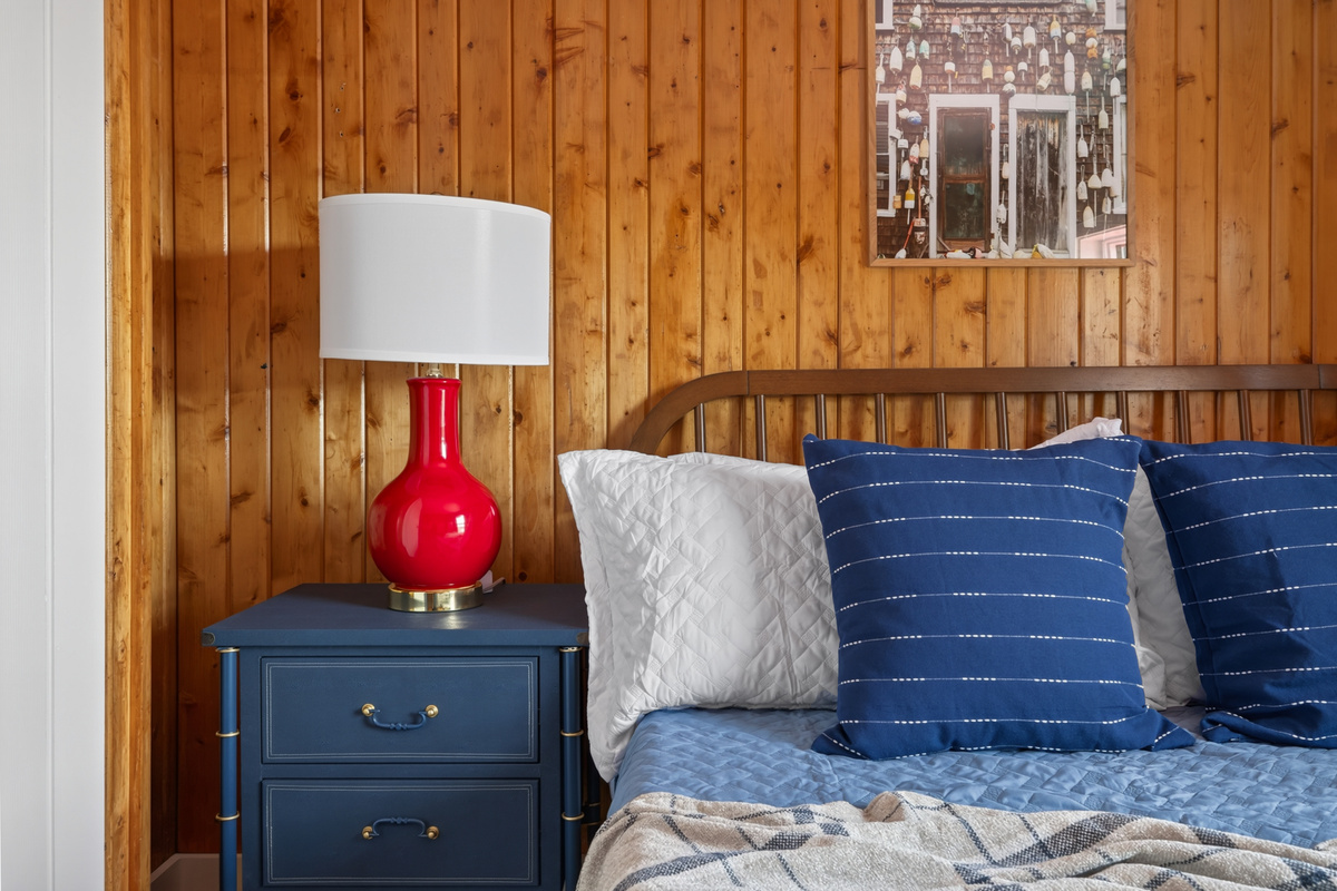 Crack the window in bedroom two and fall asleep to the sound of the tidal cove — trees framing the view, cool Maine air doing the rest.