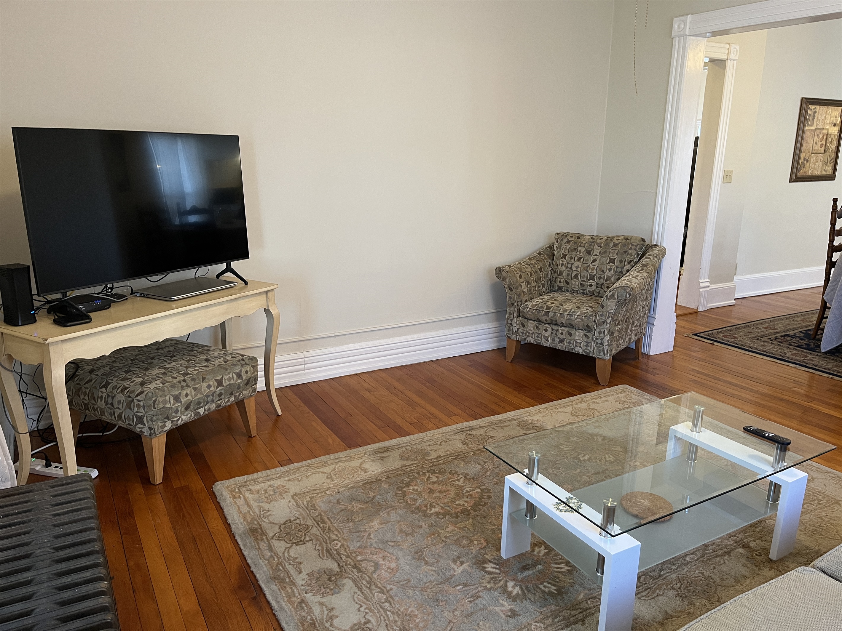 Living room into dining room