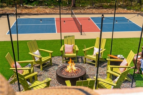 This is a rendering of the pickleball court and may differ slightly from the final on-site design, as it was captured prior to completion of the court.
