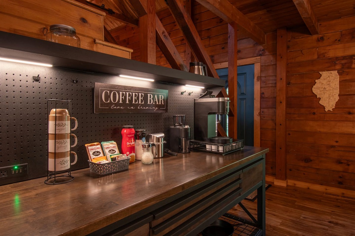 Coffee bar has more than coffee! It also has hot chocolate and a variety of teas.