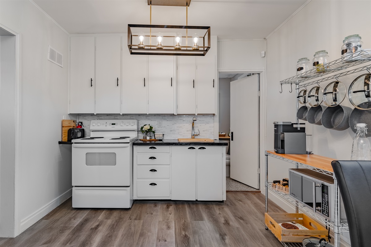 Compact second kitchen downstairs