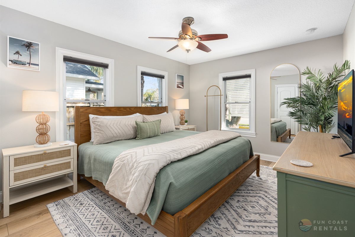 Master King Bedroom with Smart TV