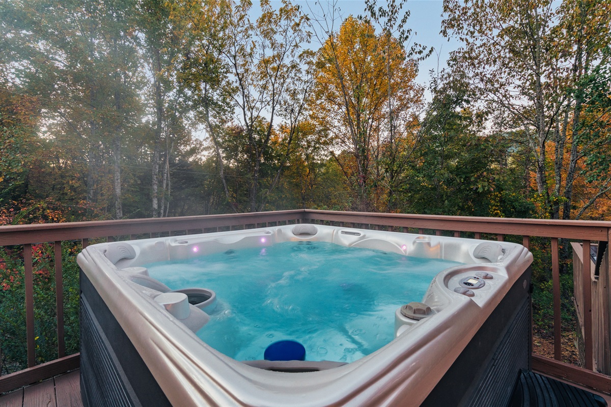 Enjoy a soak in the hot tub after a long day