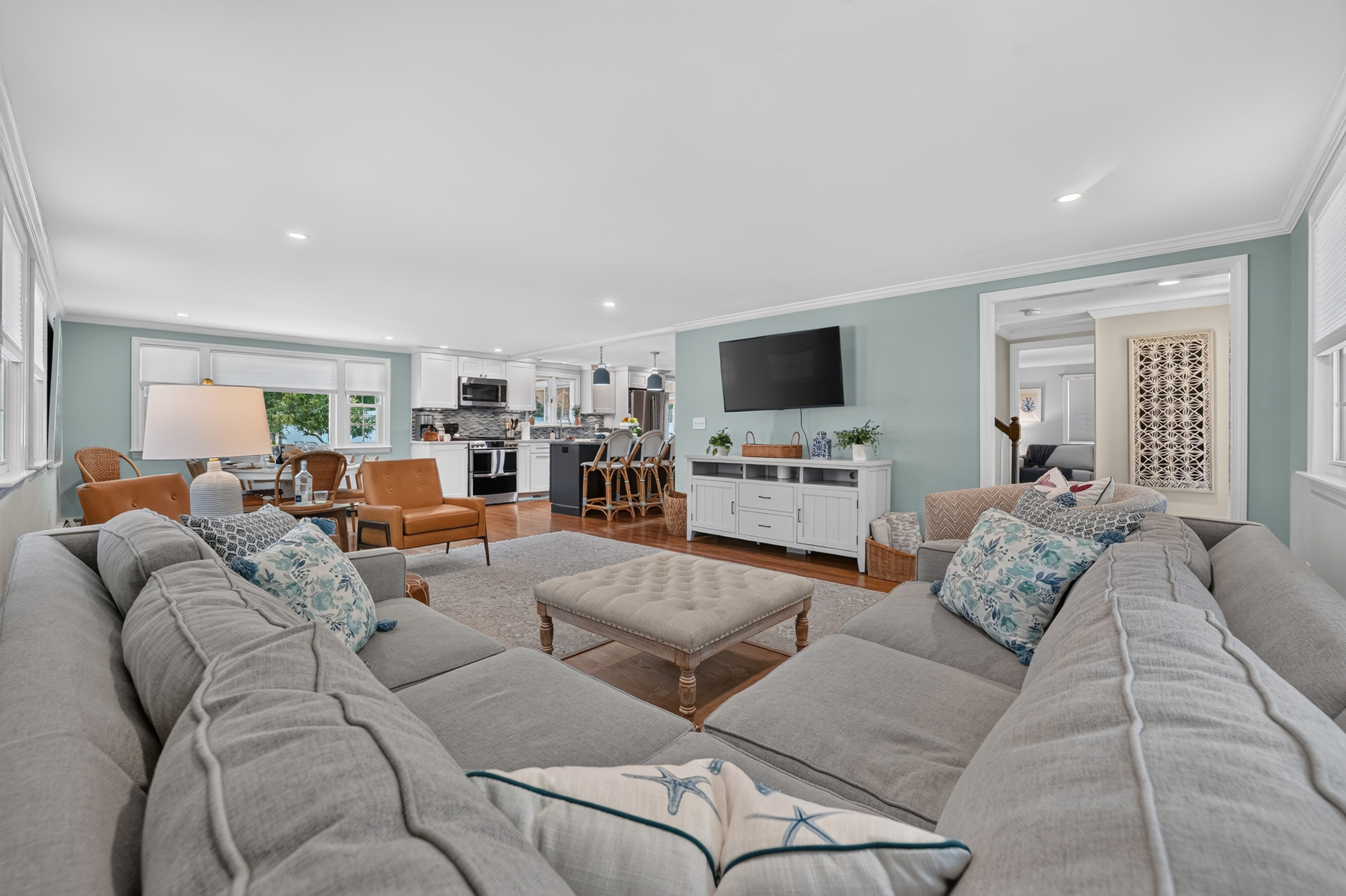 Bright, open-concept living space designed for gathering with family and friends.