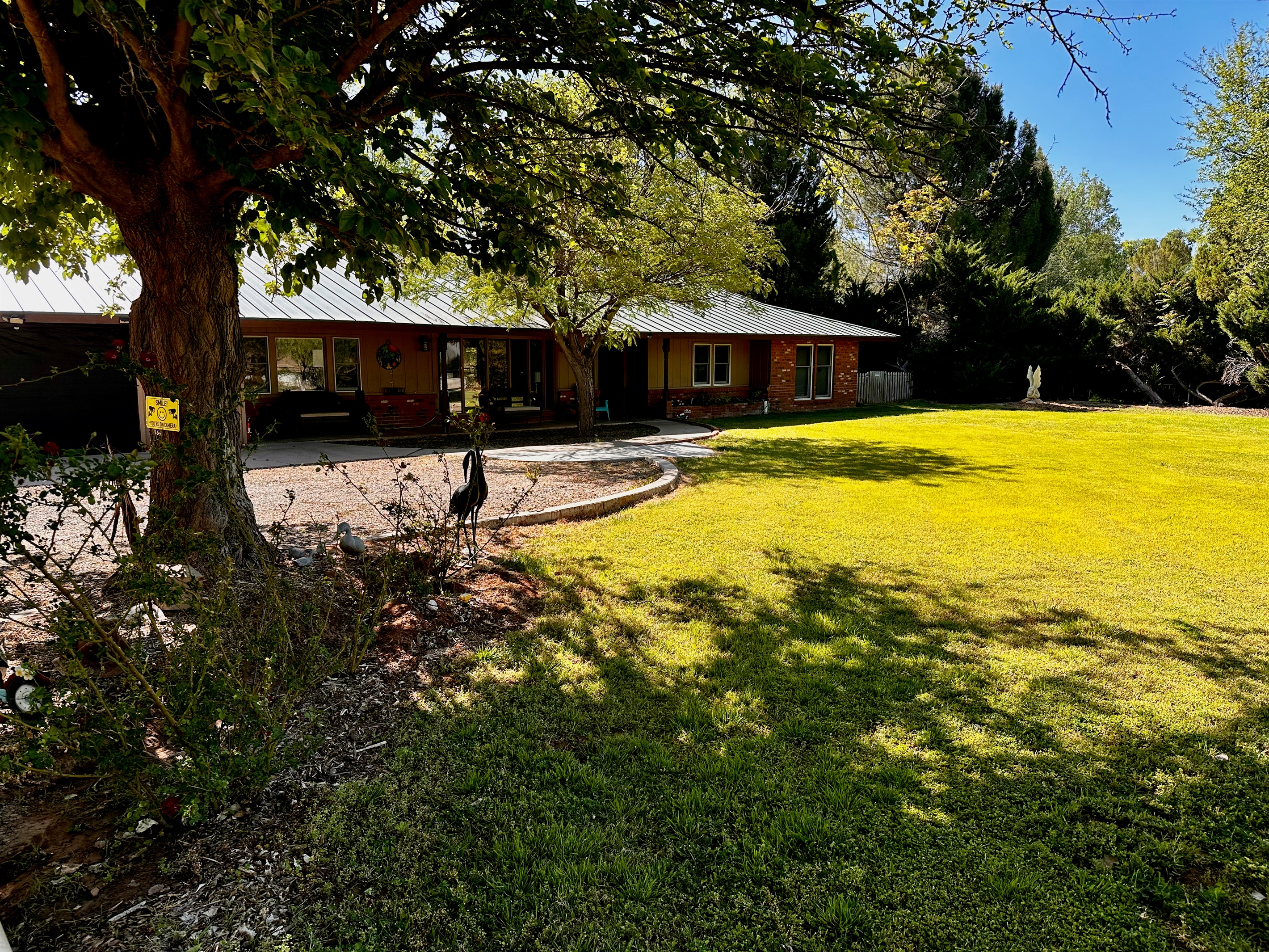Green Yard and entrance to Home