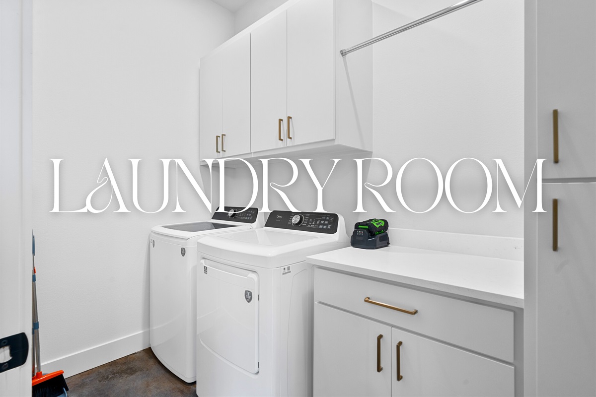 One of two well-equipped laundry rooms located downstairs for all your needs, keeping things fresh and ready so you can focus on relaxation.