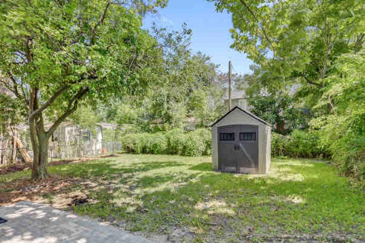 Fully fenced backyard area