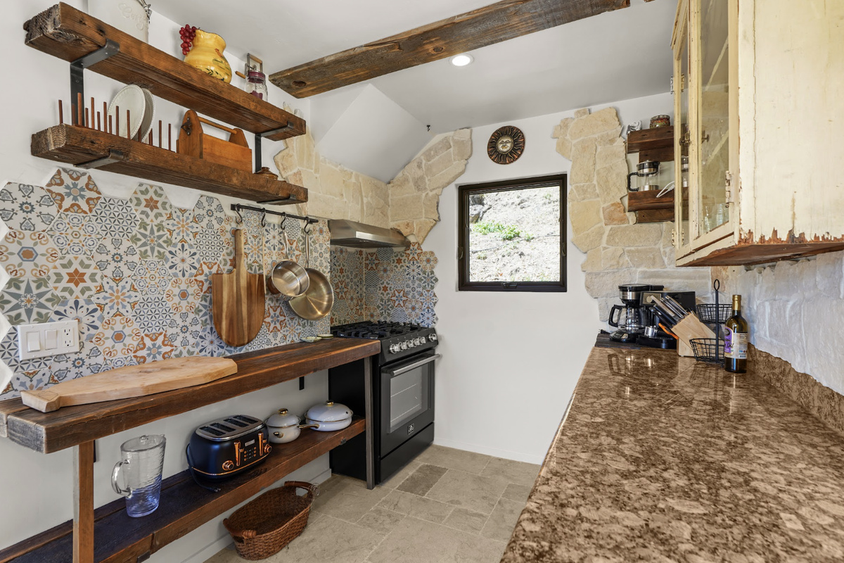 Rustic kitchen with modern amenities