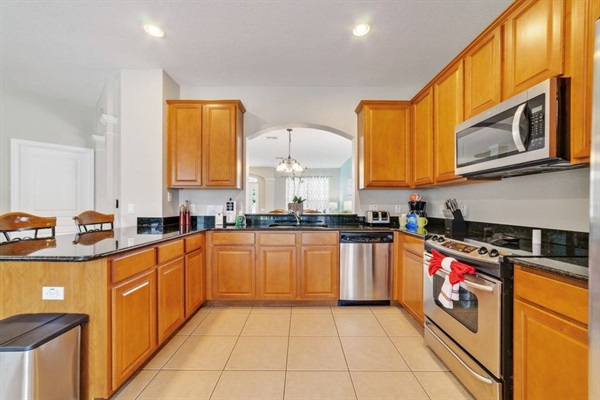 Cook up something delicious in your roomy kitchen!