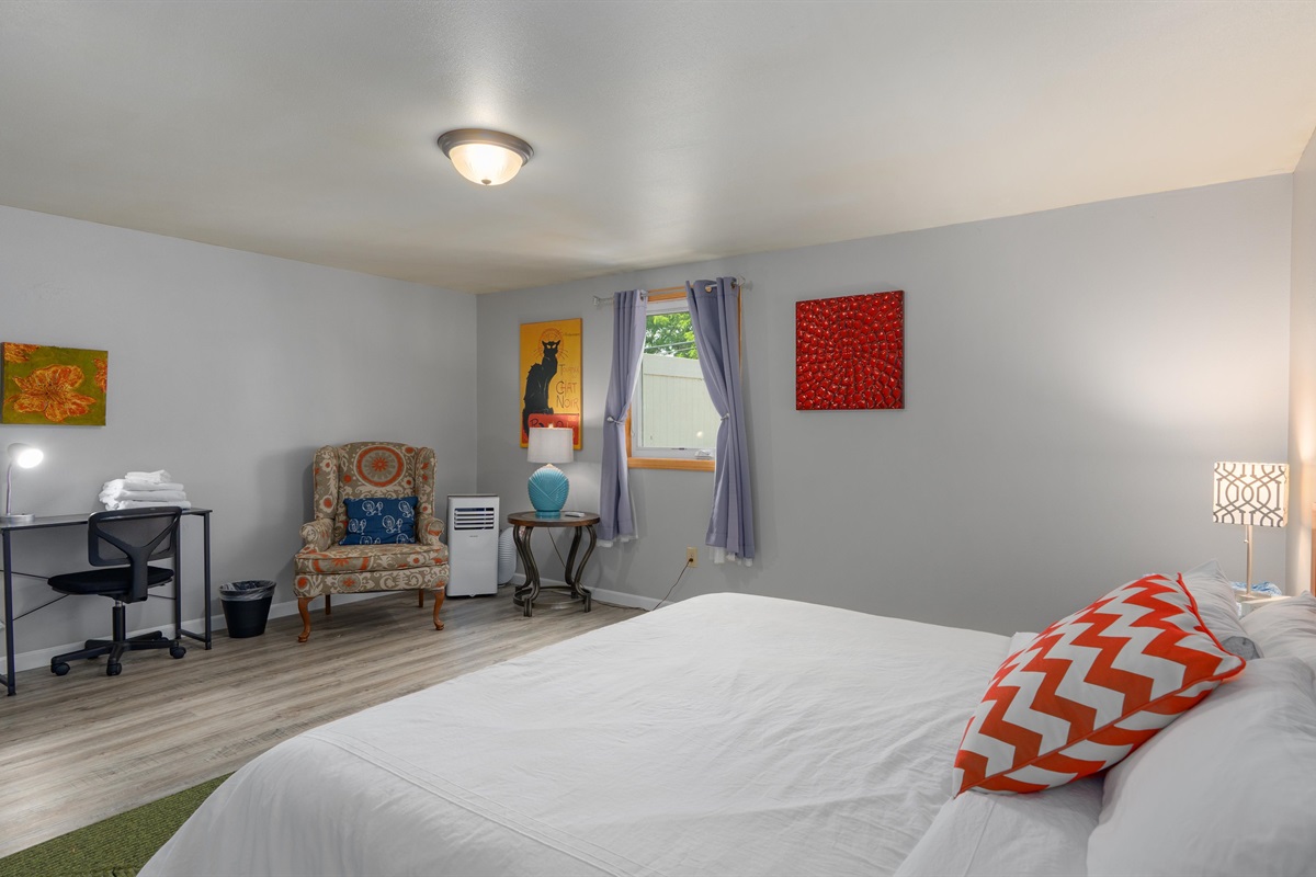 Enjoy a cozy book nook area here or in the living room.