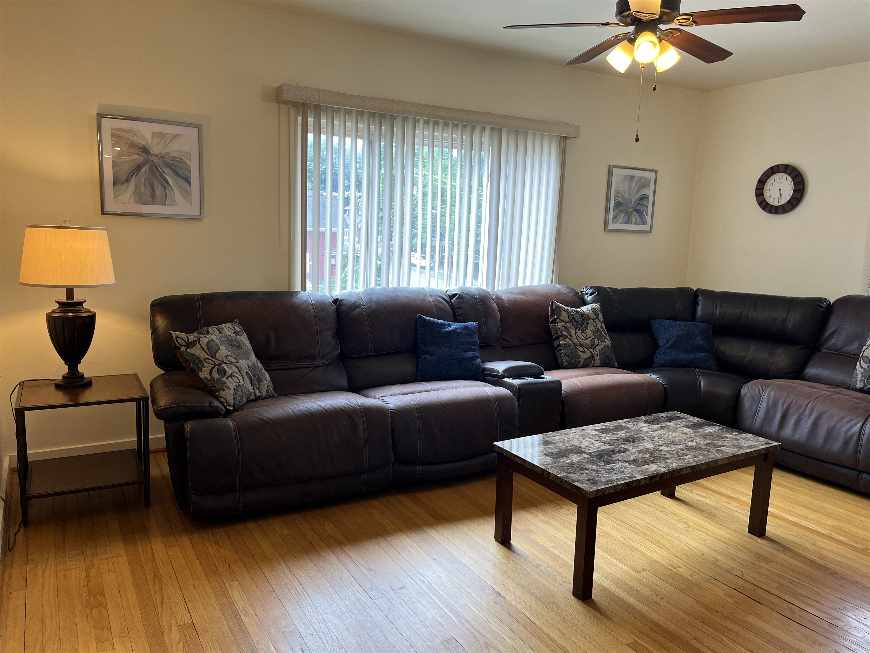Living room with large sectional couch