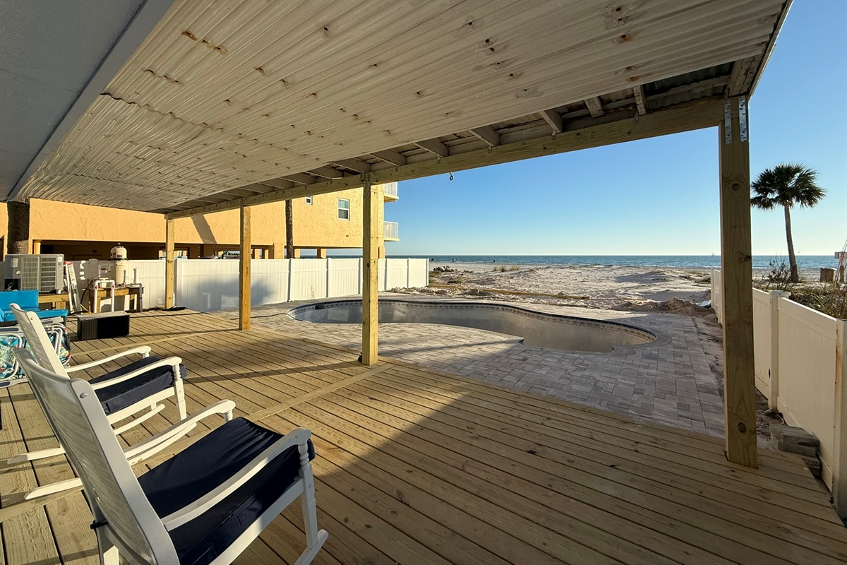 Beautiful Sunsets and a Beach View off your Private Deck Overlooking a Pool which will be filled by 2/26/2026.