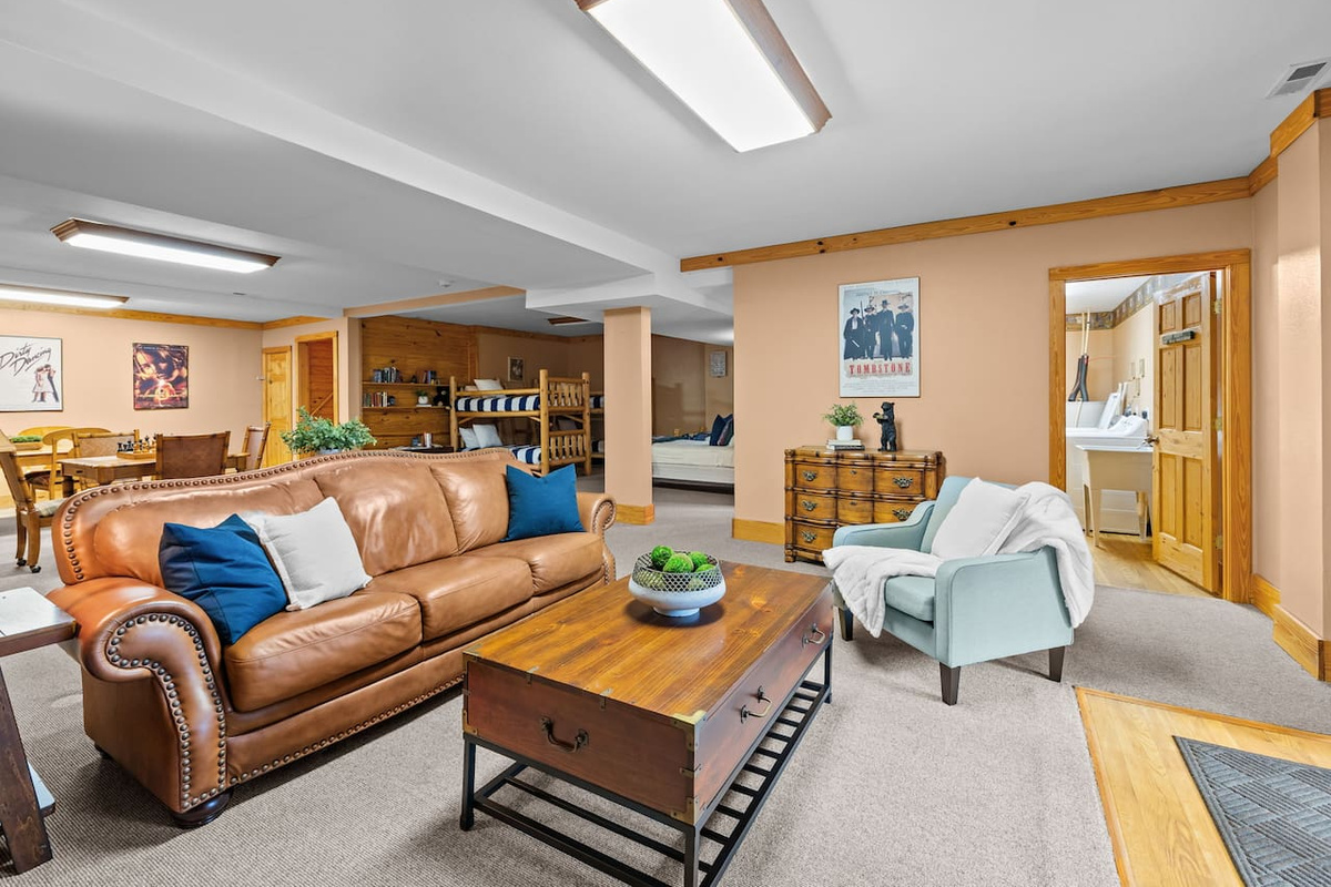 Lower level of the cabin and sleeping areas