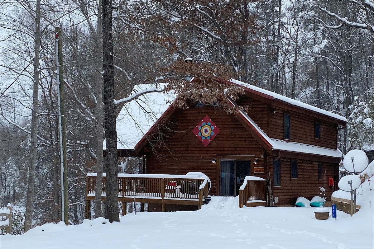 Winter side of cabin