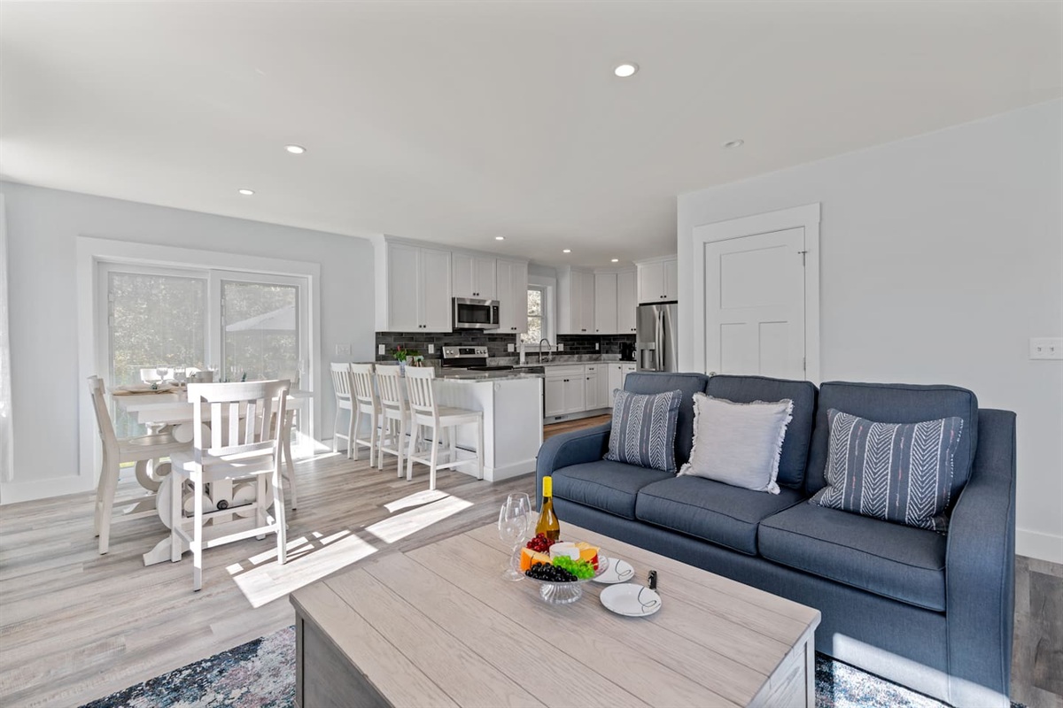 Open kitchen into the living room
