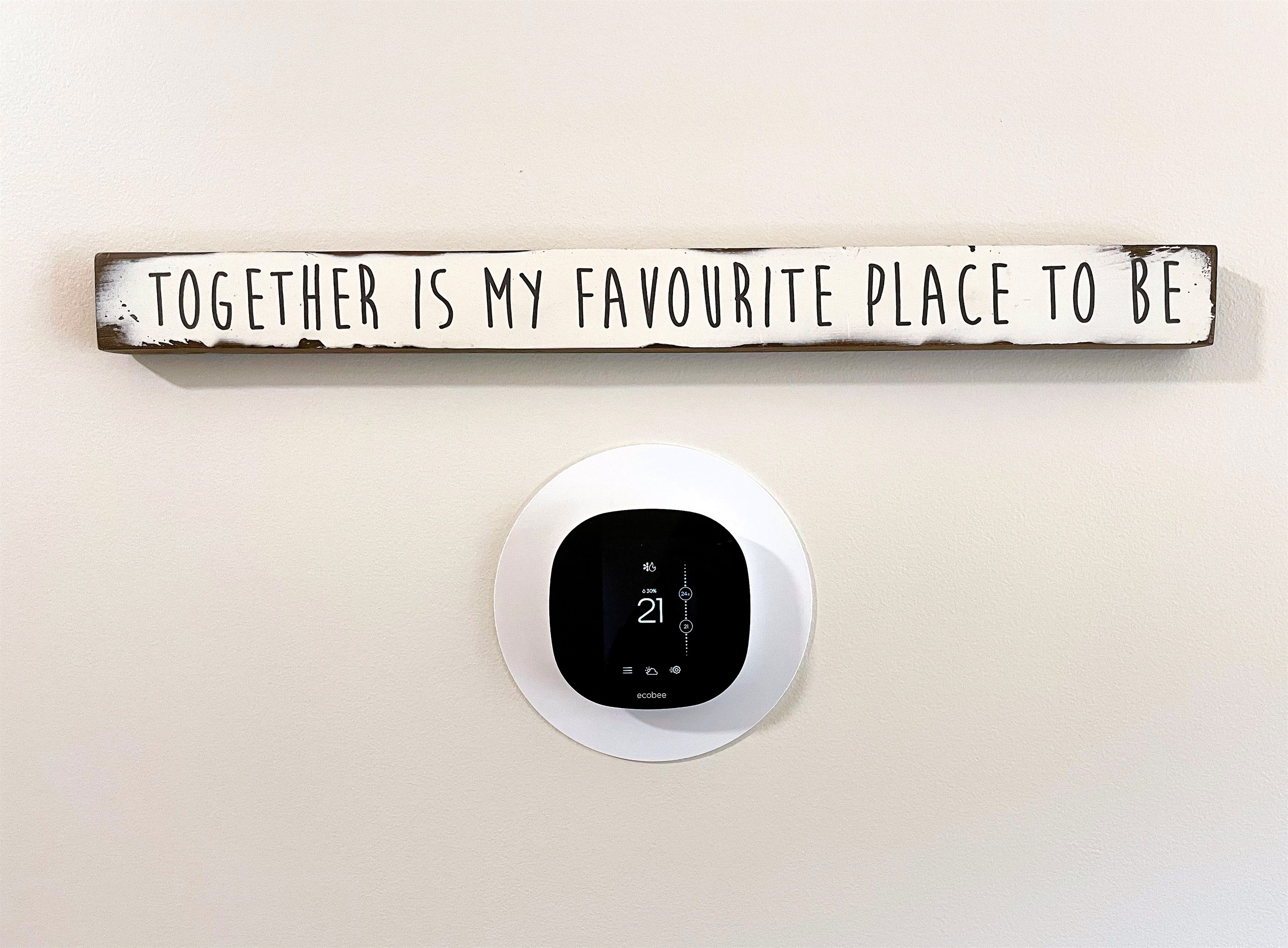 Independent heating system, air conditioning, with a smart Ecobee thermostat balancing temperature on all levels.  